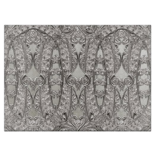Planche à découper moderne ornée d'argent (Devant)