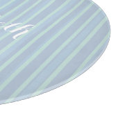 Planche À Découper Moderne Personnalisé Chatoyant Bleu rayé (Coin)