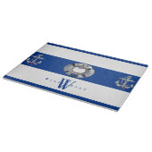 Planche À Découper Moderne tendance bleu et blanc marine (Coin)