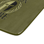 Planche À Découper Molon Labe Casque spartiate Laurels Vert olive (Coin)