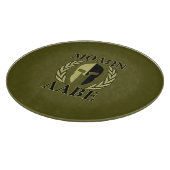Planche À Découper Molon Labe Casque spartiate Laurels Vert olive (Coin)