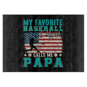 Planche À Découper Mon Joueur de Baseball Préféré M'appelle Papa
