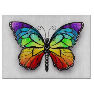 Planche À Découper Monarque papillon arc-en-ciel