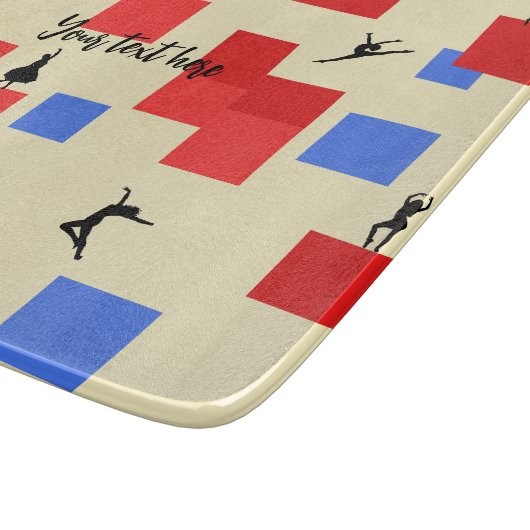 Planche À Découper Mondrian's Dancing Cubes Blue Red Light Arrière - (Coin)