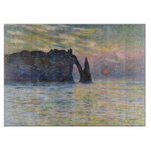 Planche À Découper Monet - Le Manneport, Falaise à Etretat, coucher d