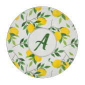Planche À Découper Monogram Lemons et Motif Feuille (Devant)