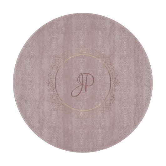 Planche À Découper Monogram Rose or Elegant Modèle (Devant)