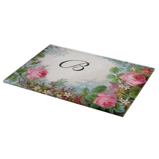 PLANCHE À DÉCOUPER MONOGRAME DE ROSES ET DE JASMINE (Coin)