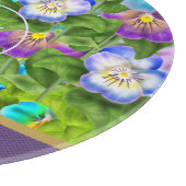 Planche À Découper Monogramme Anniversaire Pansy Violet Fleurs Aquare (Coin)