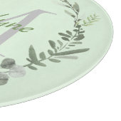 Planche À Découper Monogramme Aquarelle Botanique Wreath Nom de famil (Coin)