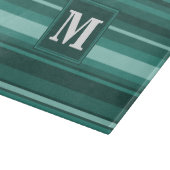 Planche À Découper Monogramme bandes turquoises (Coin)