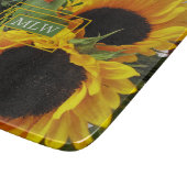 Planche À Découper Monogramme, Beaux Tournesols Imprimer Verre (Coin)