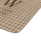 Planche À Découper Monogramme Beige Rouille Plaid Buffalo Campagne (Coin)