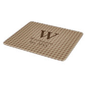 Planche À Découper Monogramme Beige Rouille Plaid Buffalo Campagne (Coin)