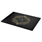 Planche À Découper Monogramme Black Gold Parties scintillant tendance (Coin)