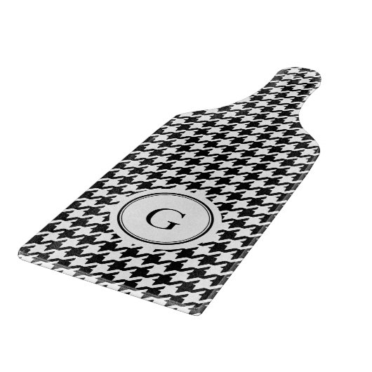 Planche À Découper Monogramme blanc noir chic de motif de (Coin)