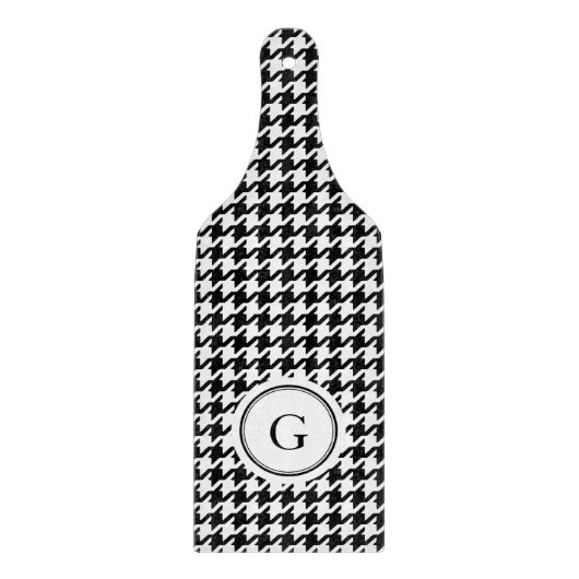 Planche À Découper Monogramme blanc noir chic de motif de (Devant)