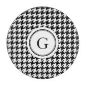 Planche À Découper Monogramme blanc noir chic de motif de (Devant)