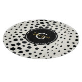 Planche À Découper Monogramme blanc noir chic de motif d'impression (Coin)