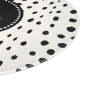 Planche À Découper Monogramme blanc noir chic de motif d'impression (Coin)