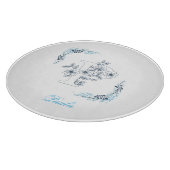 Planche À Découper Monogramme bleu "P" floral calme initial (Coin)
