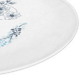 Planche À Découper Monogramme bleu "P" floral calme initial (Coin)