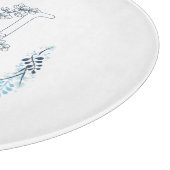 Planche À Découper Monogramme bleu "U" initial Floral calme (Coin)