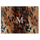 Planche À Découper Monogramme Brown de vache (Devant)