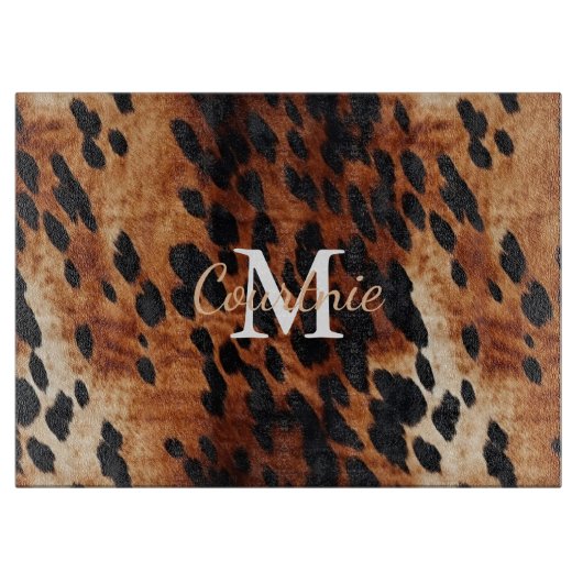 Planche À Découper Monogramme Brown de vache (Devant)