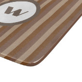Planche À Découper Monogramme Brown rustique et rayures (Coin)