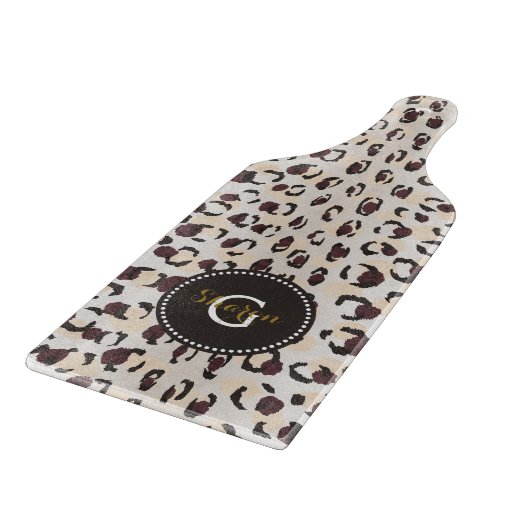 Planche À Découper Monogramme brun chic moderne de motif d'impression (Coin)