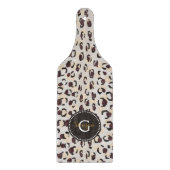 Planche À Découper Monogramme brun chic moderne de motif d'impression (Devant)