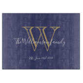 Planche À Découper Monogramme cadeau Mariage rustique initial + Nom b (Devant)
