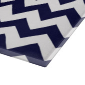 Planche À Découper Monogramme Cantaloupé Bleu Marine Blanc Chevron (Coin)