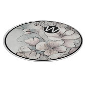 Planche À Découper Monogramme Cerise Fleur Verre Découpe (Coin)