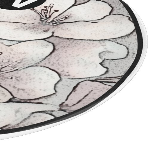 Planche À Découper Monogramme Cerise Fleur Verre Découpe (Coin)