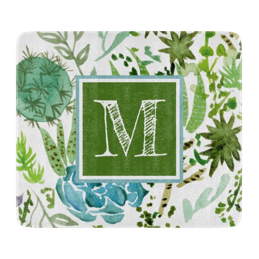 Planche À Découper Monogramme | Champ I Succulent (Devant)