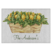 Planche À Découper Monogramme citrons dans un panier Vert Feuille pay (Devant)
