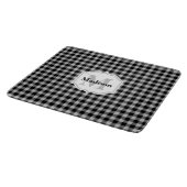 Planche À Découper Monogramme classique blanc noir gris bison plaqué (Coin)
