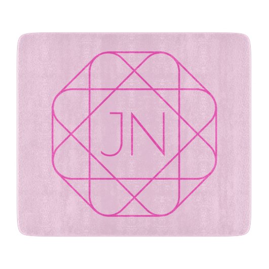 Planche À Découper Monogramme cool, Style de logo de hanche | Rose & (Devant)