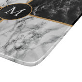 Planche À Découper Monogramme Coupe-Board Cadeau Marbre noir blanc (Coin)