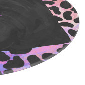 Planche À Découper Monogramme Dalmatien noir et rose (Coin)