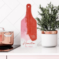 Monogramme d'aquarelle rouge et rose établi
