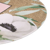 Planche À Découper Monogramme de Burlap Floral Chic Country (Coin)