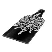 Planche À Découper Monogramme de clé de sol noir et blanc (Coin)