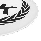 Planche À Découper Monogramme de couple personnalisé avec feuilles de (Coin)