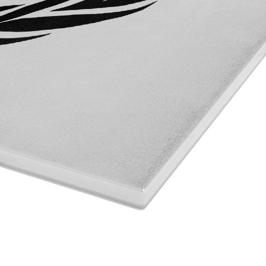 Planche À Découper Monogramme de couple personnalisé avec feuilles de (Coin)