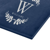 Planche À Découper Monogramme de famille de bleu marine (Coin)