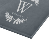 Planche À Découper Monogramme de famille de gris d'ardoise (Coin)