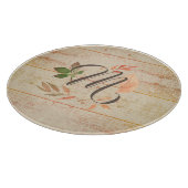 Planche À Découper Monogramme de feuilles d'automne rustique (Coin)